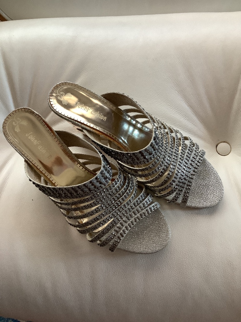 Johns Fashion Silver Rhinestone Dress Sandals